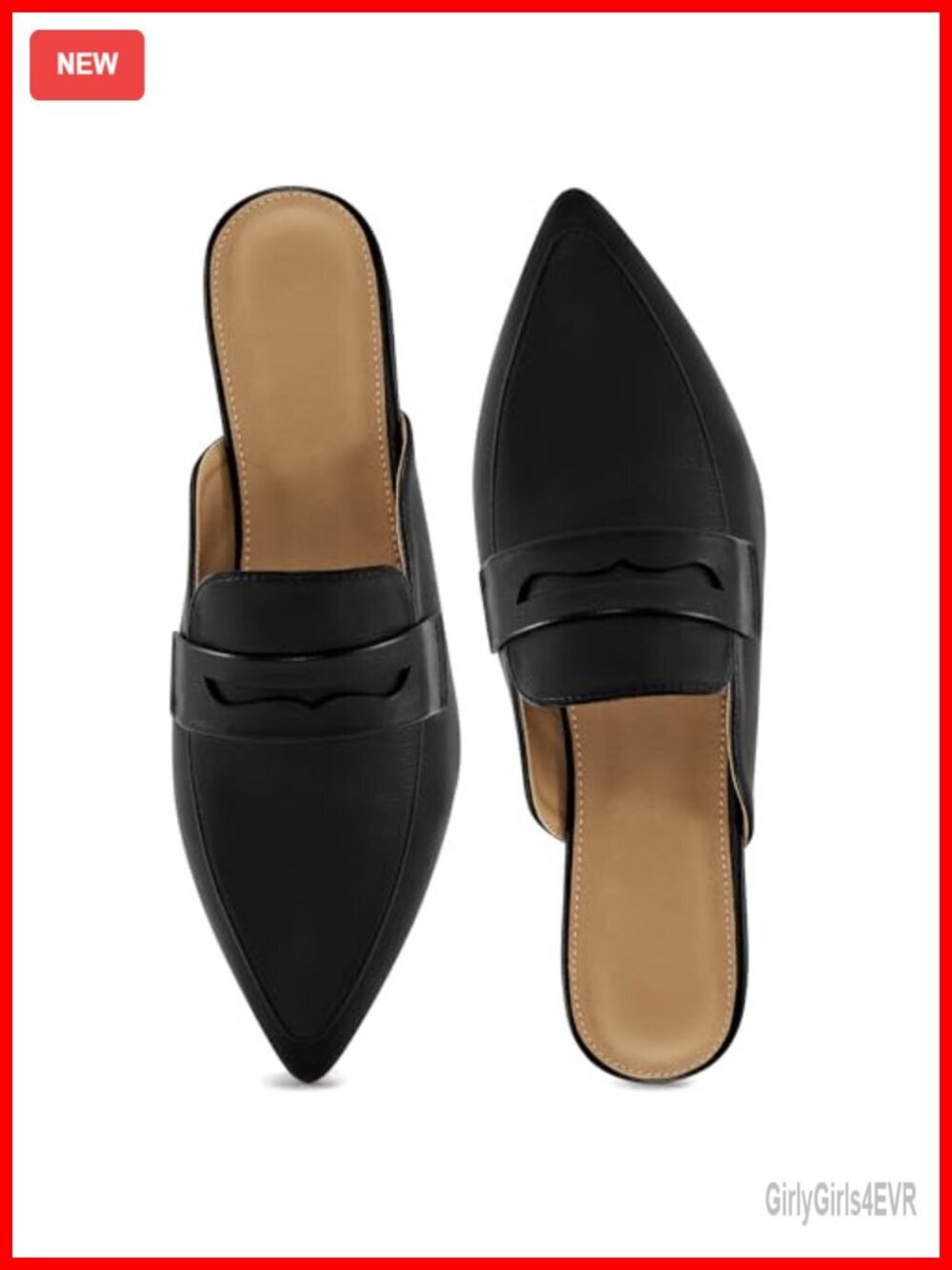 Mules for Women Slingback Flats Pointed Toe Backless Loafers Business Casual